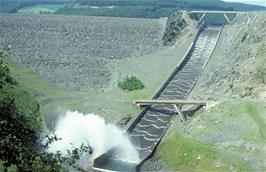 The spillway at Llyn Brianne reservoir