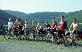 The group on the track around Llyn Brianne reservoir