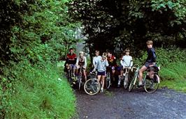 The group at the entrance to Llandeusant youth hostel