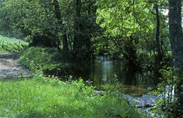 The River Bovey entering the ford at North Bovey