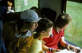 David, Stephen and Andrew enjoying the stunning scenery of Rannoch Moor from the train