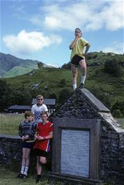 Steve does his Monument Pose at the entrance to Glenfinnan Monument