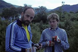 Richard H helps Daniel Coles repair his puncture