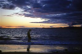 Stephen Parry on the beach at sunset