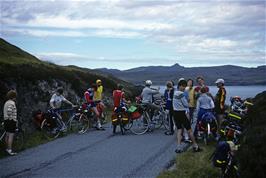 Nearing Sconser with the Isle of Raasay behind.  Dun Caan can be seen in the middle of the island.