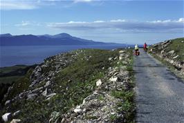 The top of the hill on Raasay - the hostel is just around the corner