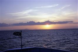 First sight of the Outer Hebrides as seen from the front of the ferry