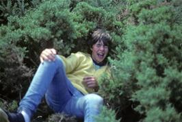 David caught perfectly by a gorse bush just north of Ullapool