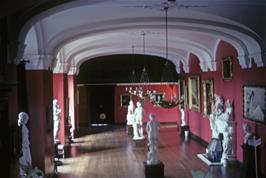 The hall of statues at Carbisdale Castle youth hostel