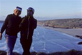 Mark Morris and Gary Johnson near the hostel at Perranporth