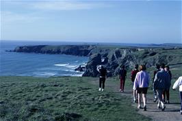 Walking down to Bedruthan Steps