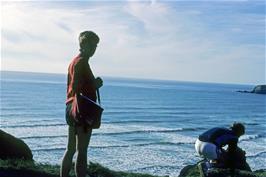 Graham and Michael preparing for the walk down to the Bedruthan Steps