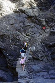 Catherine Burnard, Mark Moxham & Mark Williams on the Bedruthan Steps