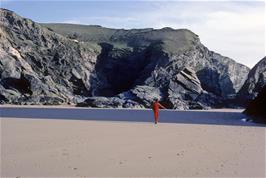 Warren Masters enjoys the beach alone near Bedruthan Steps