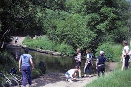 Fun at the Ford, North Bovey.  Richard Burge on the far side, Andrew Simmons, Brett Jamieson, Gareth