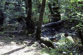 Graham Moates at the footbridge over the River Bovey