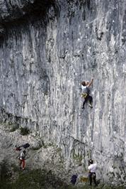 Some rock climbers, enjoying the Cove's challenges