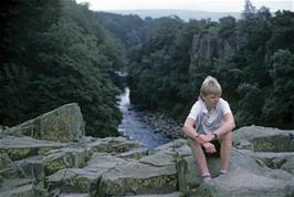 Matthew Burrows at the top of High Force waterfall