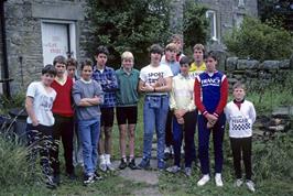 The group outside Ninebanks YH.  Gary Johnson, Stephen Parry, Matthew Nunn, Brett Jamieson, Graham Moates, Matthew Burrows, David Parry, Jeff Ellis, Mark  Williams, Chris Hall, Michael Jones & Aidan Neary