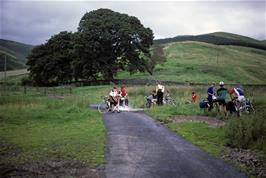 Washing the bikes at the Cocklawfoot ford