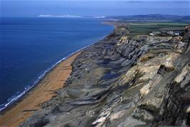 Westward view from the theme park showing how coastal erosion will soon mean the park will have to move