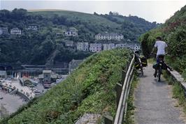 Paul Lakeman (?) heading along the coast path into Looe