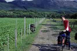 Chris Hall at Dundonnell, the start of the short-cut track to Ullapool