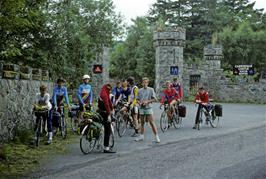 The group at the entrance to Carbisdale Castle YH