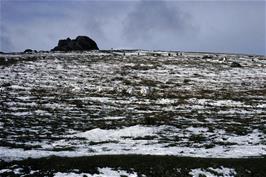 Visitors enjoy the snow at Haytor