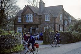 Preparing to leave Exford YH, with Neil & Kris at the front