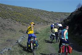 Starting out along the coast path from Hunters Inn, with Simon & Neil taking the rear