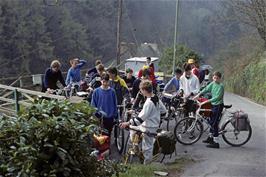 Assembling outside Lynton YH