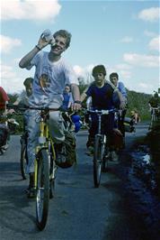 On the road between Instow & Clovelly, Warren Masters leading the pack