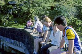 Enjoying the sun half-way up the track to Avon Dam.  From the back: Mary, Paul, Colin, Jennifer, Steven, Richard Burge, Toby Hopper and Michael Banks