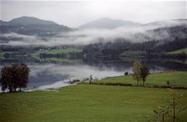 Lønavatnet, the first large lake after Voss, taken from Husagrovi [New scan, 10/2019]