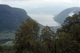 Our first clear view of Vik and the Sognefjord as we descend from the mountains [New scan, 25/9/2019]