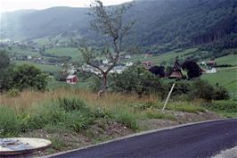 Looking back up the Hopra valley to Hopperstad stave church, from near Vik church [New scan, 24/9/2019]