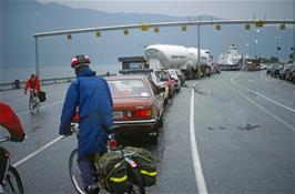 Queueing for the ferry at Vangsnes that will take us across Sognefjord to Hella [Remastered scan, 23/9/2019]