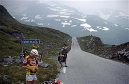 Ian Luke, Mark Burnard and Mark Moxham at 1200m above sea level, 12.3 miles from the hostel [Remastered scan, 19/9/2019]