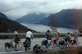 The group on the descent to Nordfjord near Faleide (Film damaged by light during removal from camera) [Remastered scan, September 2019]