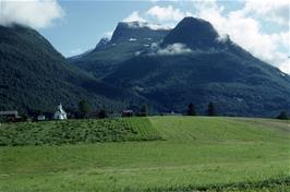 The impressive mountains behind Loen church [New scan, September 2019]