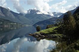 View back towards Loen over Nordfjord, from near Vangberg [Remastered scan, September 2019]