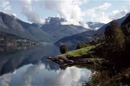 View back towards Loen over Nordfjord, from near Vangberg [New scan, August 2019]