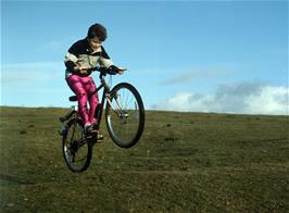 Alan Skinner performs a stunt on the moor near Harford Moor Gate [Remastered scan, August 2019]