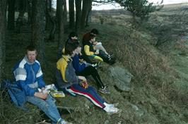 Lunch at Pudsham Down: Peter Riggs, Peter Rushworth, Martyn Williams, Jamie Davey, David Waldron and John Stuart  [Remastered scan, August 2019]