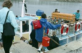 Boarding the ferry at St Mawes [Remastered scan, July 209.  Kodachrome 200 film]