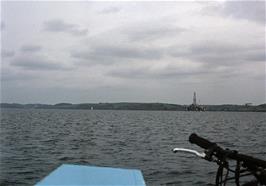 An oil rig in Falmouth Bay, seen from the St Mawes ferry [New scan, July 2019. Kodachrome 200 film]