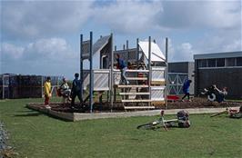 Our team enjoy the adventure playground at Goonhilly Downs Earth Station - an unexpected attraction [New scan, July 2019.  Kodachrome 200 film]