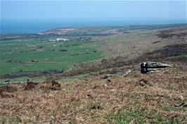 A sample of the rugged, remote Cornish scenery on the route to St Ives, this shot taken from near Higher Tregerthen looking towards Treveal Cliff [Kodachrome 200.  New scan, July 2019]