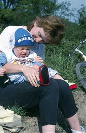 Julie Wiseman with her son at the Rough Stuff [New scan, July 2019]